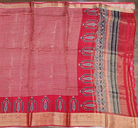 Muga Silk Saree, Kalamkari Floral Handloom, Wedding Blouse