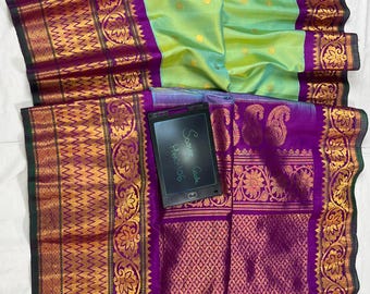 Pure big border Gadwal Handloom Silk Saree | Pure Zari Bridal Pattu