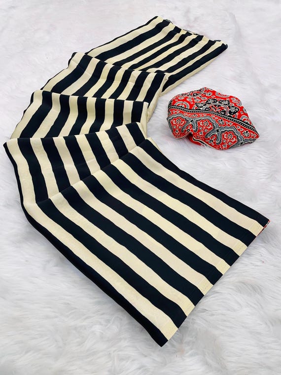 Modal Silk Ajrakh Saree, Abstract Leaf Print, Party Rave Saree