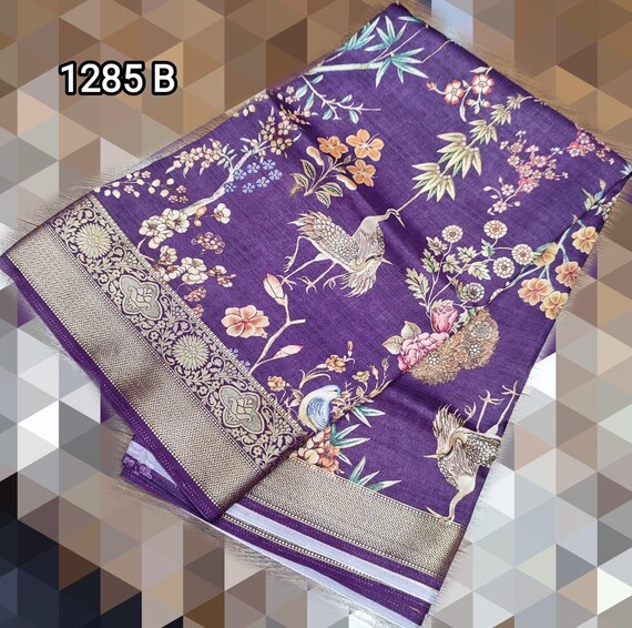 Muga Silk Saree, Kalamkari Flower Handloom, Wedding Saree