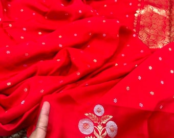 Handloom Katan Silk Banarasi Saree: Raw Mango, Silk Mark Certified