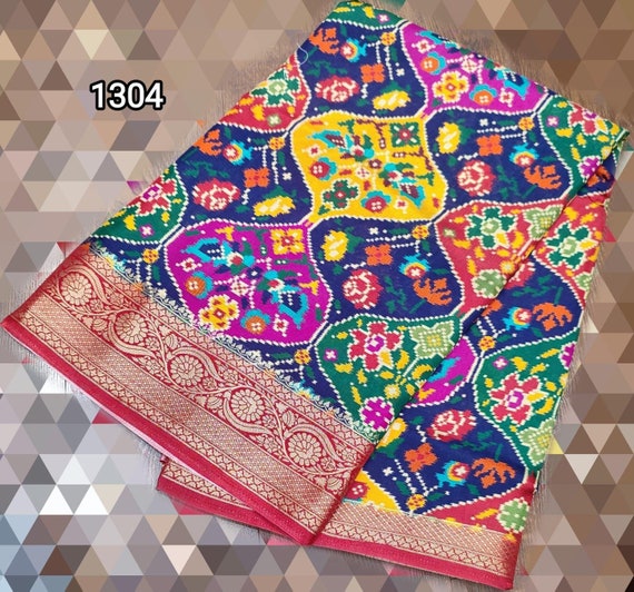 Muga Silk Saree, Patola Kalamkari Handloom, Wedding Blouse Saree