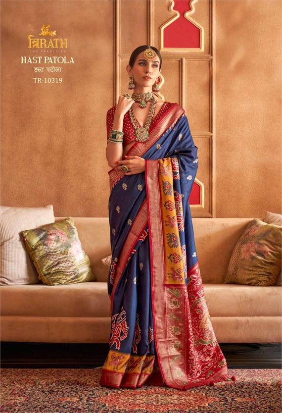 Muga Tussar Silk Saree, Kalamkari Handloom, Wedding Saree