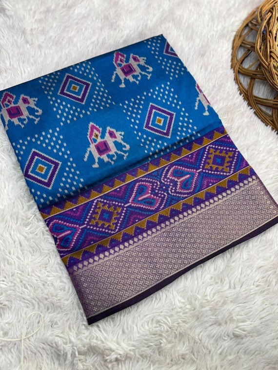 Muga Tussar Silk Saree, Handloom Kalamkari Floral Wedding Saree