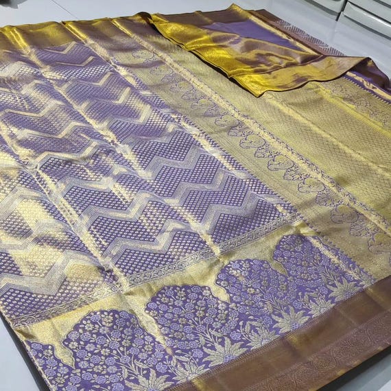 2 Gram Gold Kancheepuram Silk Saree: Handloom Zari Bridal Pattu