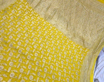 Handloom Banarasi Khaddi Georgette Saree, Pure Soft Chiffon, Silk Mark