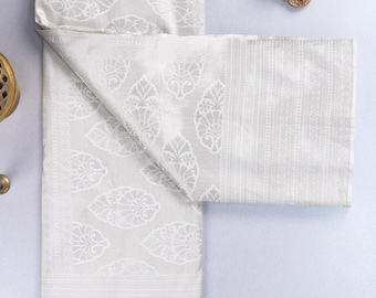 2 Gram White Gold Kancheepuram Silk Saree: Handloom Zari Bridal Pattu