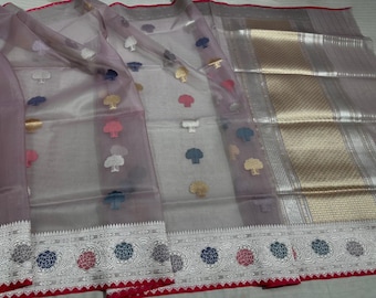 Bespoke Kadwa Saree Collection | Pure katan Silk, Metallic Tissue & Kora Kadwa | Hand-Woven Banarasi Jamdani