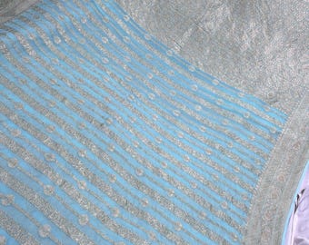 Handloom Banarasi Khaddi Georgette Saree, Silk Mark Certified