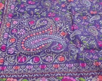 Real Gold Zari Jamdani Silk Saree, Kadhua Banarasi Handloom