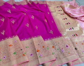 Bespoke Kadwa Saree Collection | Pure katan Silk, Metallic Tissue & Kora Kadwa | Hand-Woven Banarasi Jamdani