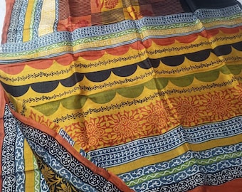 Muga Tussar Silk Saree, Kalamkari Floral Handloom, Wedding Saree gift