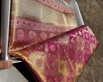 Kancheepuram Handloom Silk Saree: 2 Gram Gold Zari, South Indian Bridal Pattu