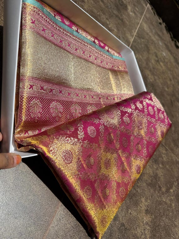 Kancheepuram Handloom Silk Saree: 2 Gram Gold Zari, South Indian Bridal Pattu