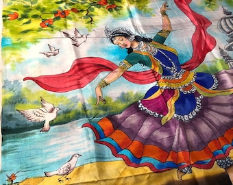 Hand-Painted Tussar Silk Saree: Artisan Certified Handloom Wrap Wedding Gift Sari