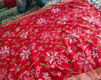 Handloom Katan Silk Saree, Real Gold Zari, Banarasi Muniya Border