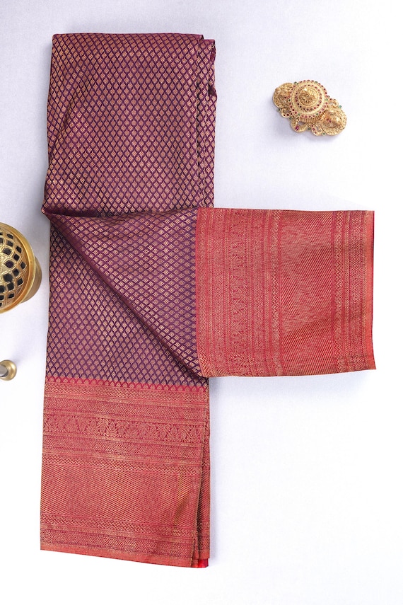 2 Gram Gold Kancheepuram Silk Saree: Handloom Zari Bridal Pattu