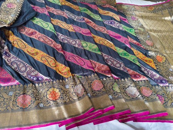 Handloom Katan Tissue Silk Saree, Banarasi Weaving, Wedding Sari