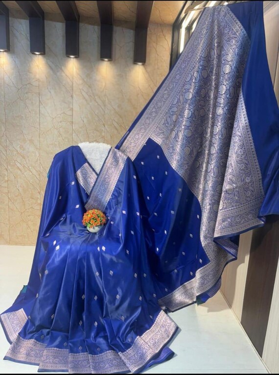 Mashru Katan Zari Silk Saree: Banarasi Handloom Weaving, Silk Mark