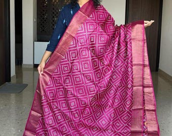 Extraordinary Handcrafted Assam Muga Tussar Silk Saree, Magnificent Kalamkari Botanical Printed Celebration Sari Masterpiece