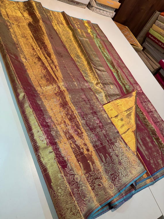 2 Gram Gold Kancheepuram Silk Saree: Handloom Zari Bridal Pattu