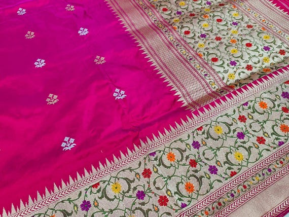 Handloom Katan Tissue Silk Saree, Zari Weaving, Banarasi Border, Wedding Saree