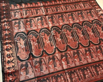 Handloom Katan Baluchari Silk Saree, Dual Tone Wedding Saree