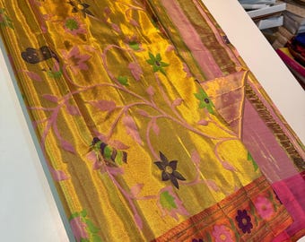 Original Paithani Saree, Zari Weave, Handloom Flower Design, Wedding Saree, Heirloom