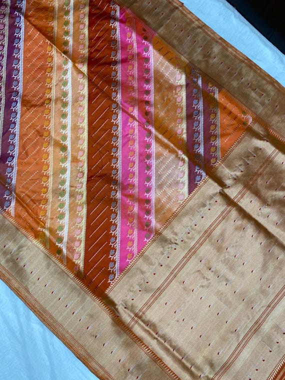 Handloom Katan Kadhua Silk, Wedding Zari Saree,Meenakari banarasi Handloom Muniya border weaving Rangkat silk mark certified Saree