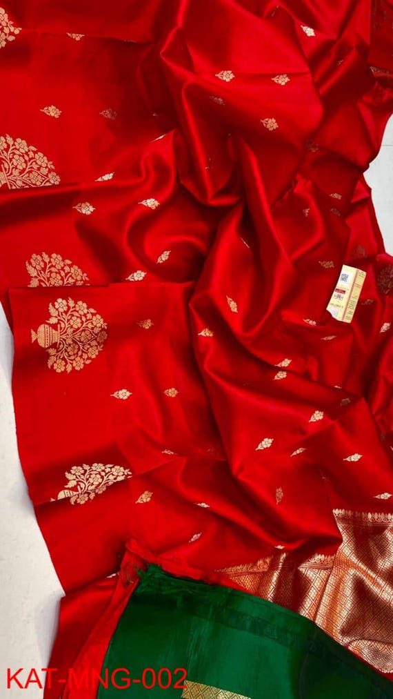 Handloom Katan Silk Banarasi Saree: Silk Mark Certified
