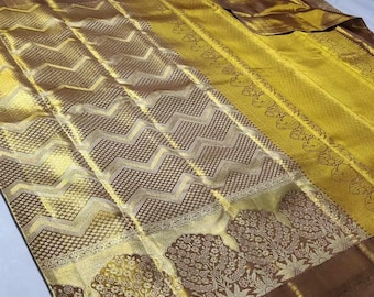2 Gram Gold Kancheepuram Silk Saree: Handloom Zari Bridal Pattu