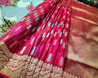 Katan Zari Silk Saree: Handloom Banarasi Weave, Silk Mark