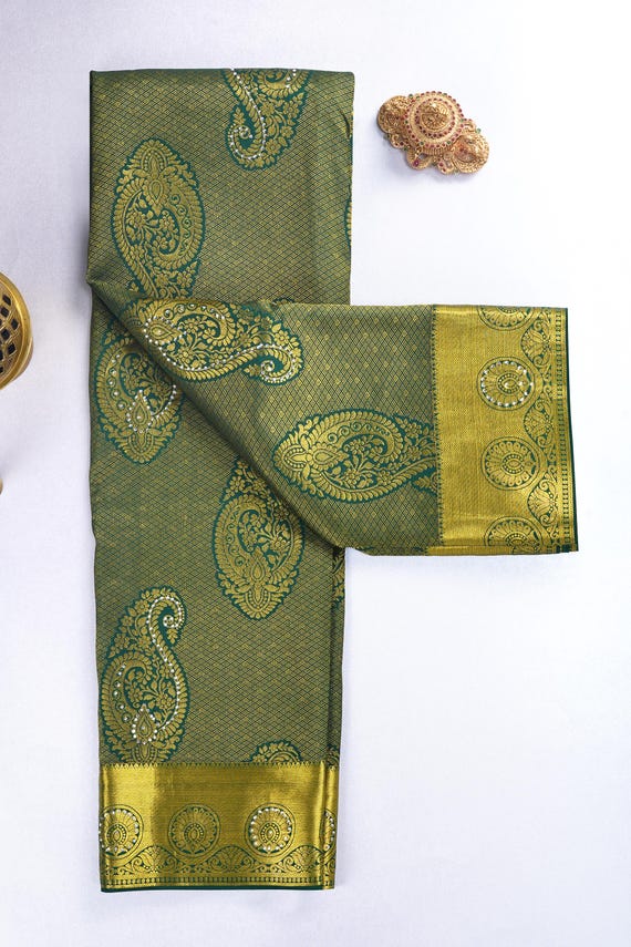 2 Gram Gold Kancheepuram Silk Saree: Handloom Zari Bridal Pattu