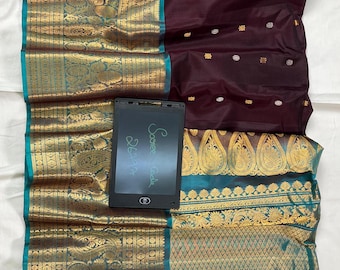 All over butta Sico Gadwal Handloom Silk Saree | Pure Zari Bridal Pattu