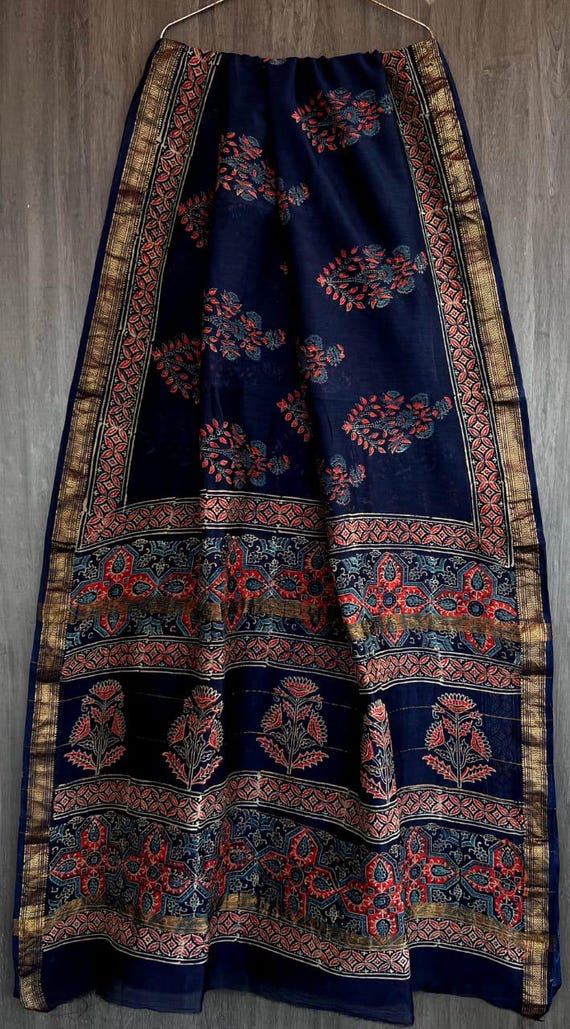 Maheshwari Cotton Silk Saree, Kalamkari Floral Handloom Saree