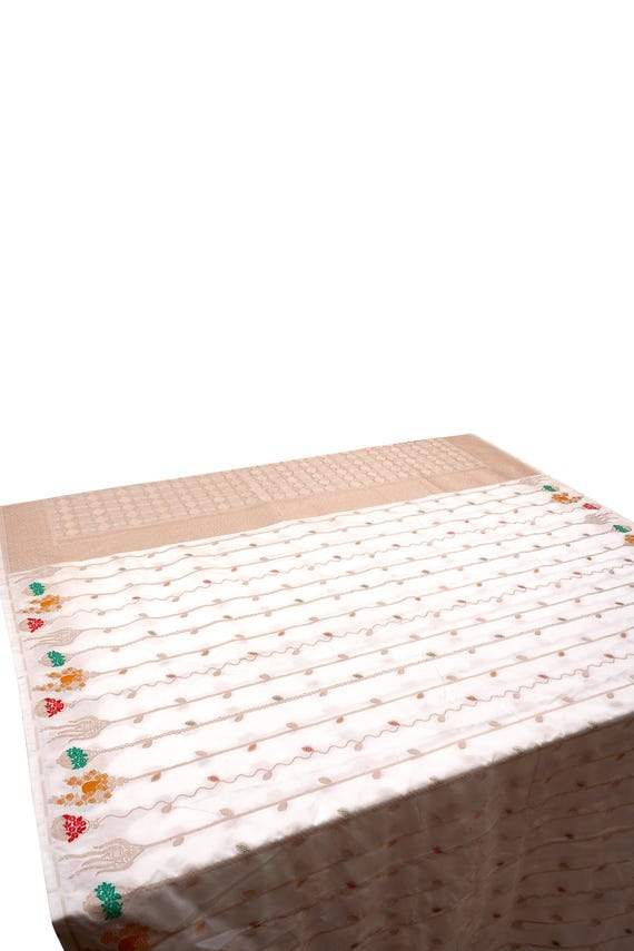 Mashru Meenakari Katan Zari Silk Saree: Handloom Banarasi Weave, Silk Mark.