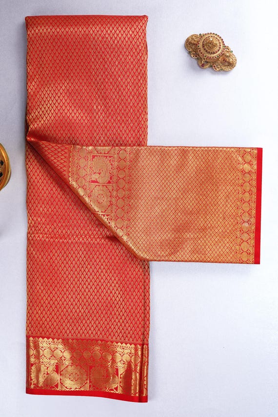 2 Gram Gold Kancheepuram Silk Saree: Handloom Zari Bridal Pattu