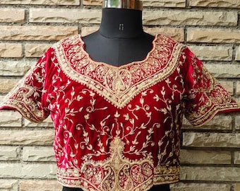Custom Hand Embroidered Blouse, South Indian Wedding, Aari Work