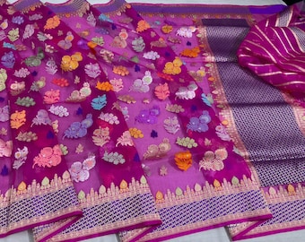 Bespoke Kadwa Saree Collection | Pure katan Silk, Metallic Tissue & Kora Kadwa | Hand-Woven Banarasi Jamdani