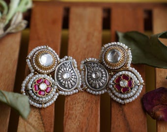 Kundan Jhumka Earrings with Ear Chains | Indian Wedding Jewelry