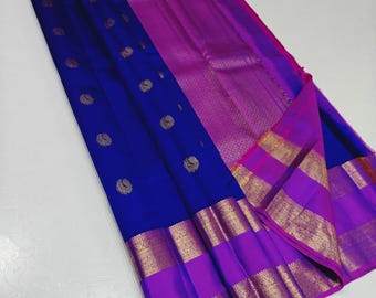 Pure Kanchipuram Silk Saree | 2G Pure Zari Handloom Wrap | Traditional Bridal Collection