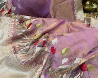 Handloom Tussar Silk Saree | Zari Embroidery, Bridal Weaving