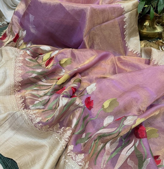 Handloom Tussar Silk Saree | Zari Embroidery, Bridal Weaving