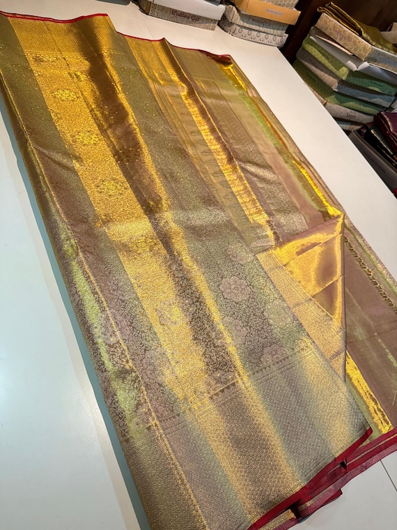 2 Gram Gold Kancheepuram Silk Saree: Handloom Zari Bridal Pattu
