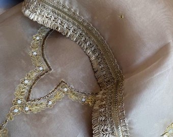 Handwork Pearl Banarasi Suit, Pure Organza Salwar Kameez Wedding Dress