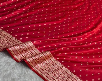 Mashru Katan Zari Silk Saree: Handloom Banarasi Weave with Silk Mark