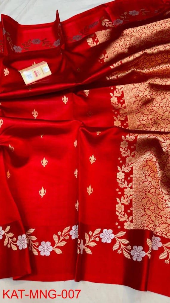 Handloom Katan Silk Banarasi Saree: Silk Mark Certified