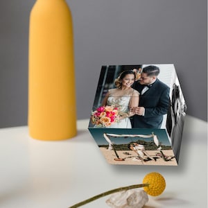 Personalized Photo Cube, Custom Wooden Keepsake, Unique Father&#39;s Day Gift, Christmas Gift, Gift for Him or Her.