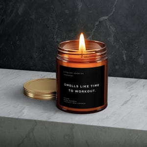 Smells Like It’s Time to Workout Candle, Fitness Gift for Him or Her, Motivational Gym Candle, New Year Gift, Gym Lover Gift