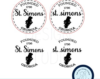 SVG de la isla de St. Simons, SVG de Georgia, SVG de parche de sombrero, archivo vectorial de Golden Isles